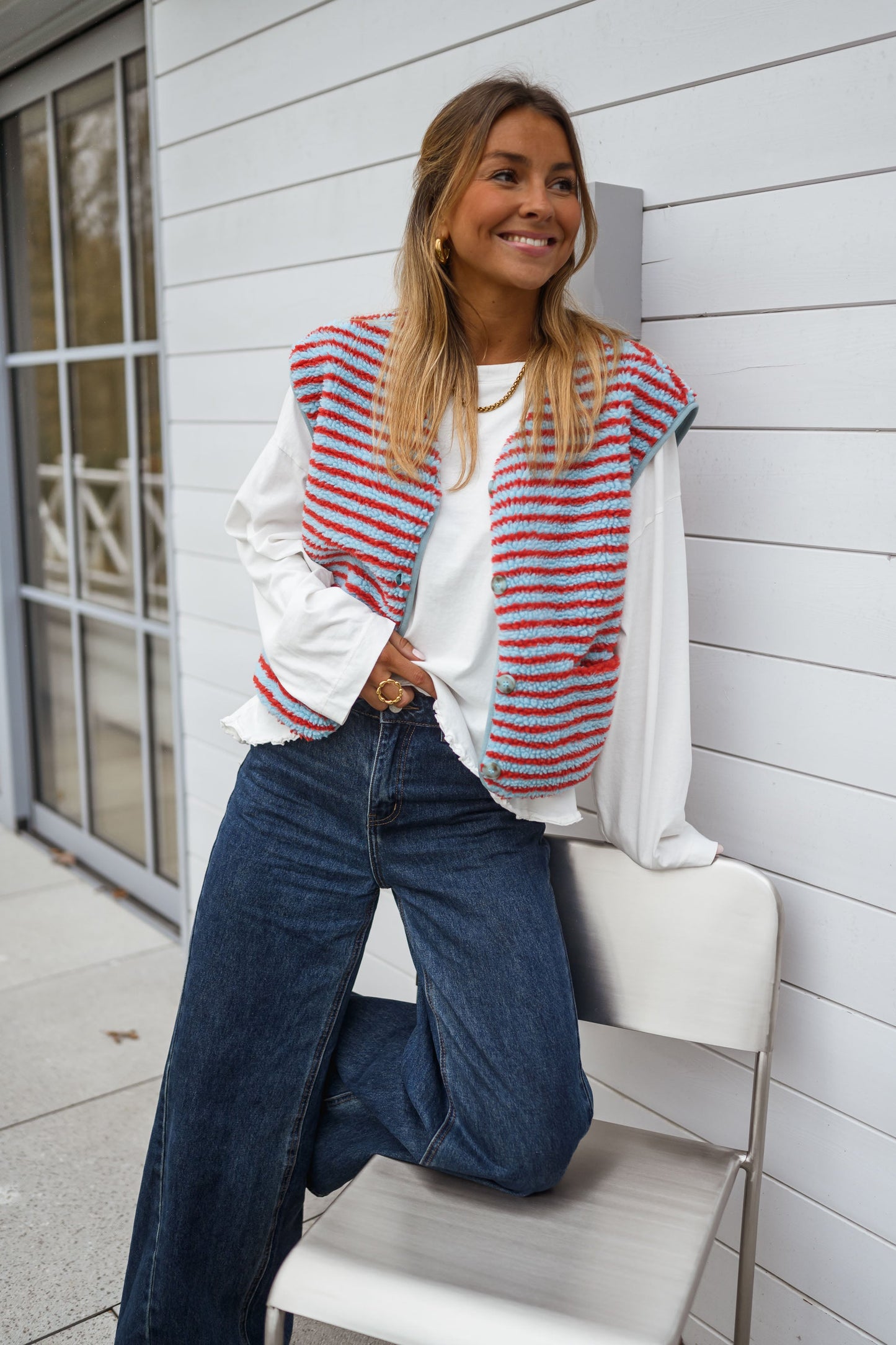 Blue and Coral Taoh Vest