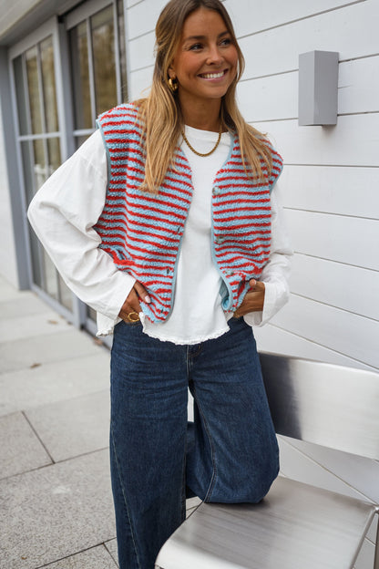 Blue and Coral Taoh Vest
