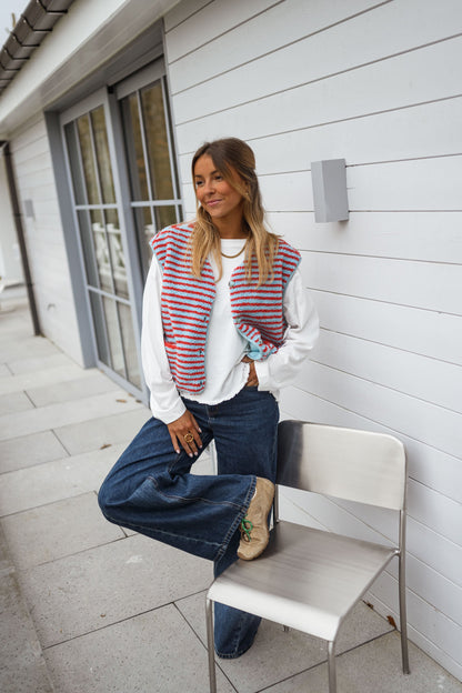 Blue and Coral Taoh Vest