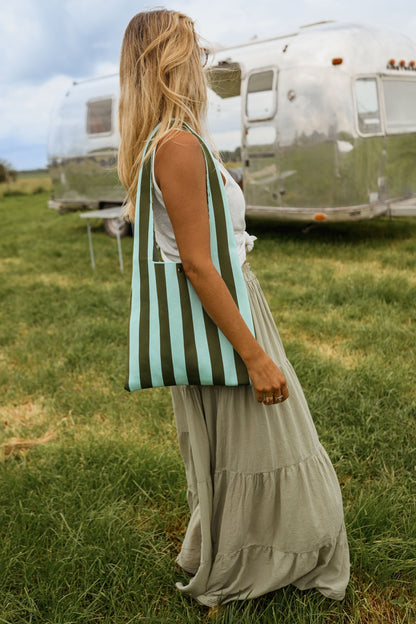 Blue With Khaki Stripes Mael Bag