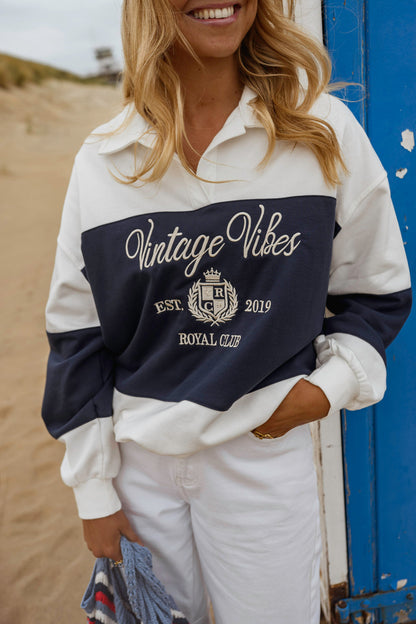 Blue and White Emile Sweater