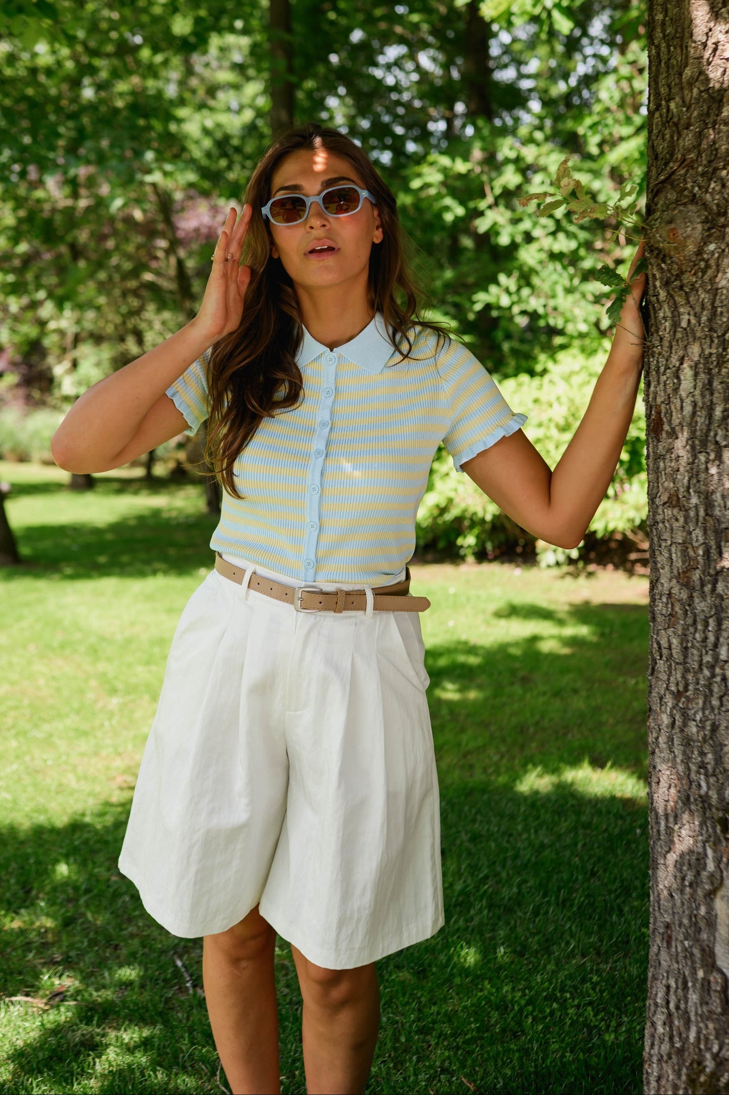 Blue and Yellow Mathilde Polo