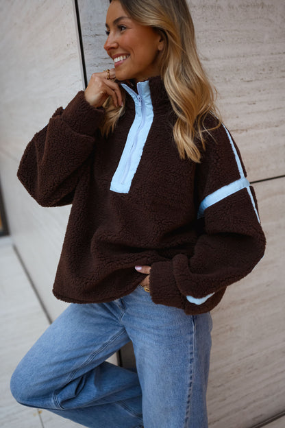 Brown and Blue Faba Fleece