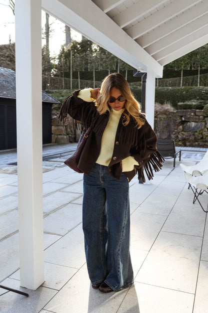 Brown Fringed Cassian Jacket
