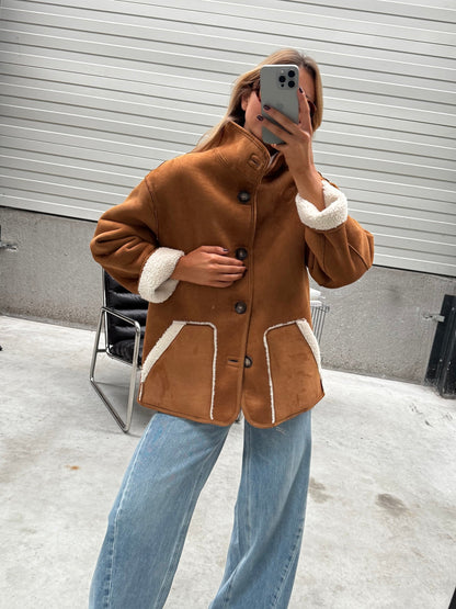 Camel Shearling Ninho Coat