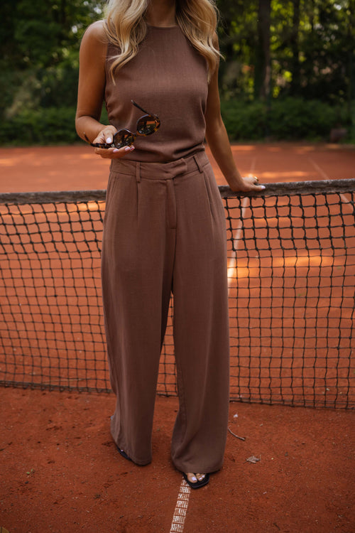Chocolate Ernest Linen Pants
