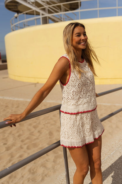 Ecru Milo Crochet Shorts