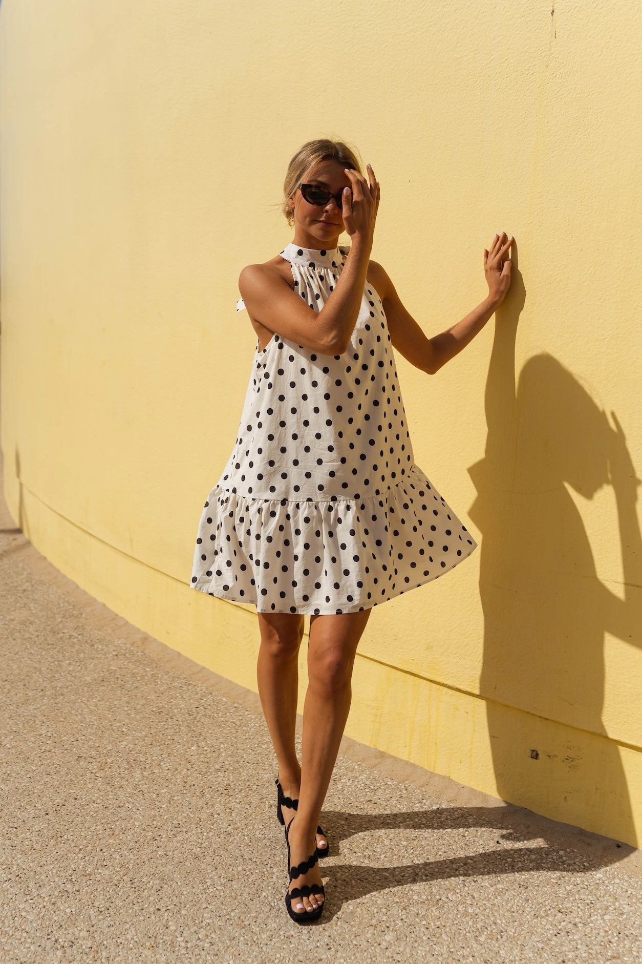 Ecru Polka Dot Marilyne Dress