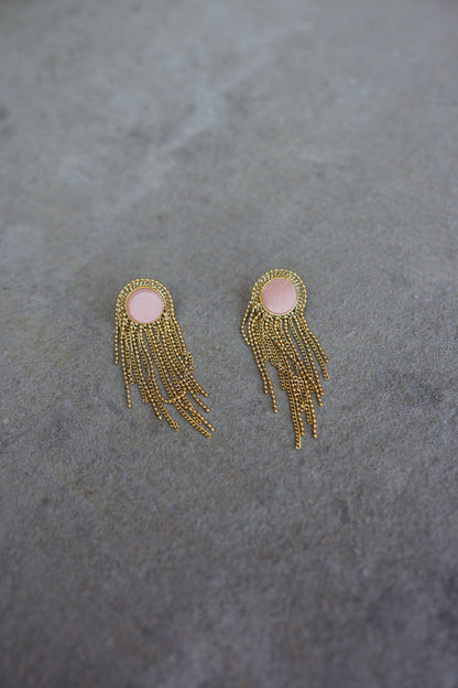 Golden And Pink Maury Earrings