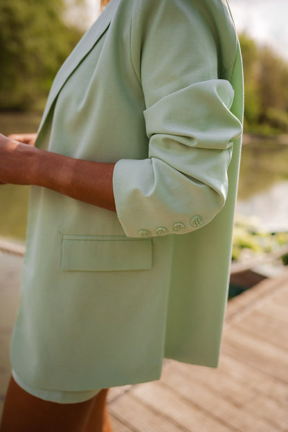 Green Jean Blazer