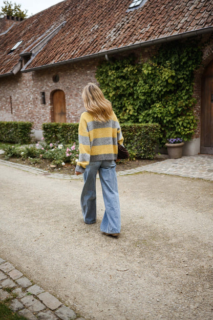 Grey and Yellow Mayfair Cardigan