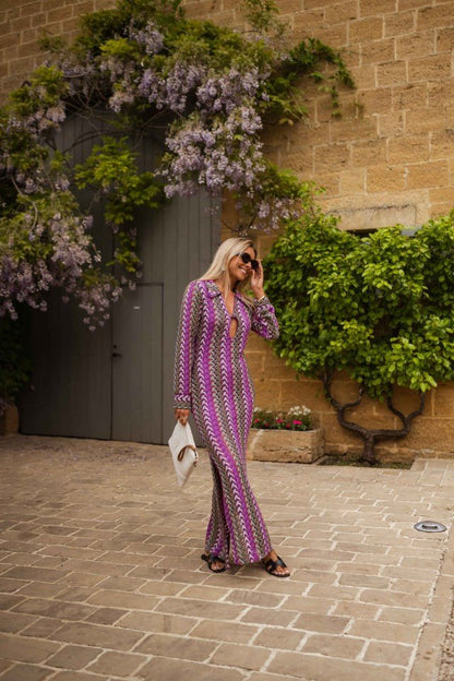 Mauve Patterned Audrey Dress