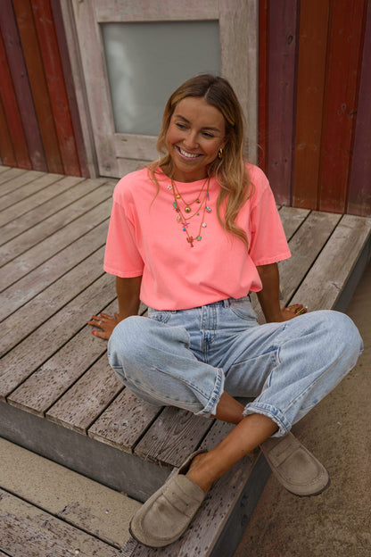 Neon Peach Lyne T-Shirt