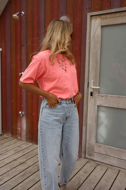 Neon Peach Lyne T-Shirt