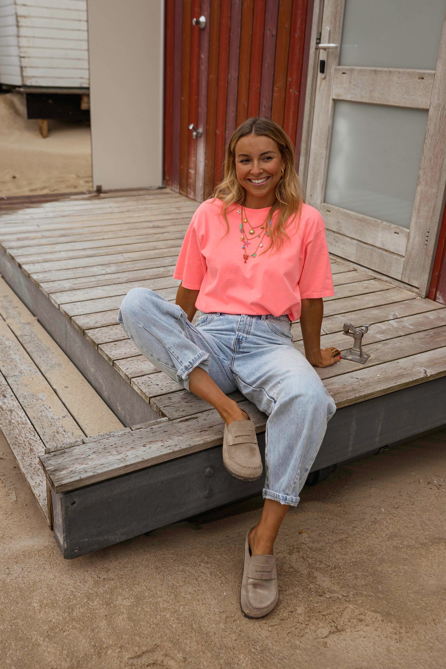 Neon Peach Lyne T-Shirt
