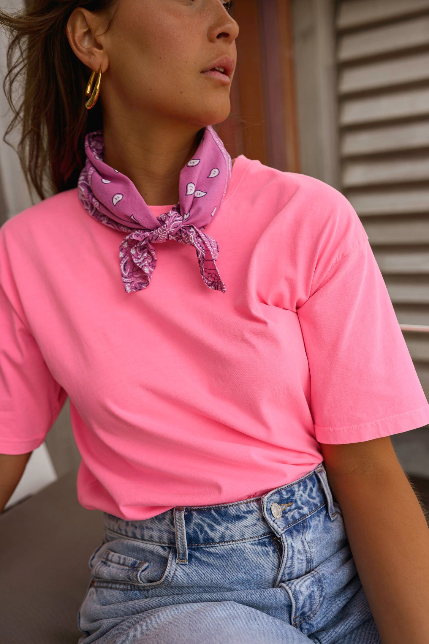 Pink Bandana Denia Scarf