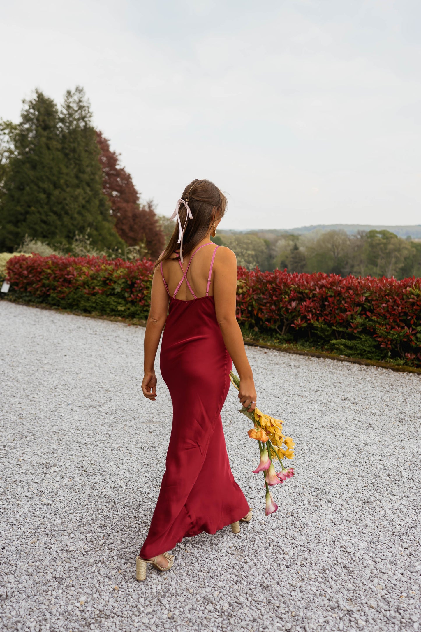 Pink And Burgundy Farah Dress