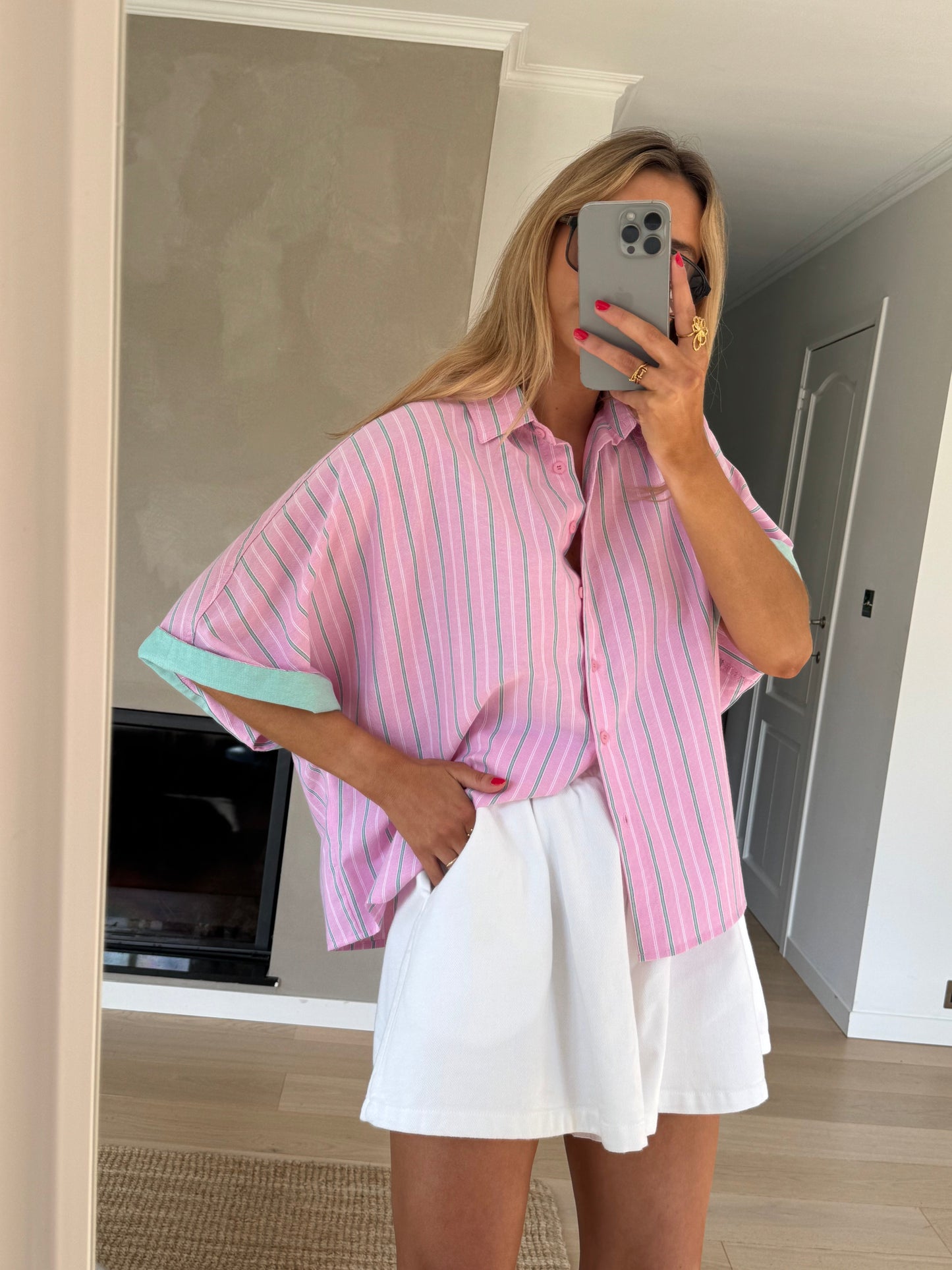 Pink Striped Maeva Shirt
