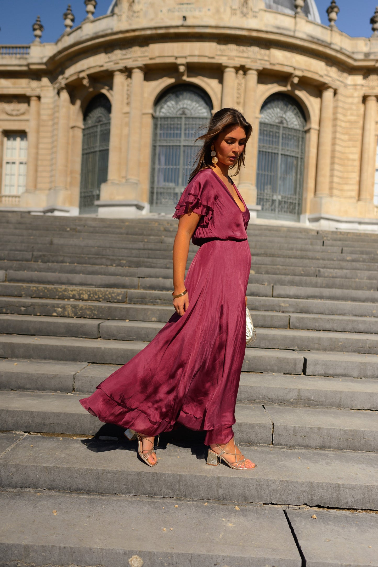 Raspberry Silk Francoise Dress
