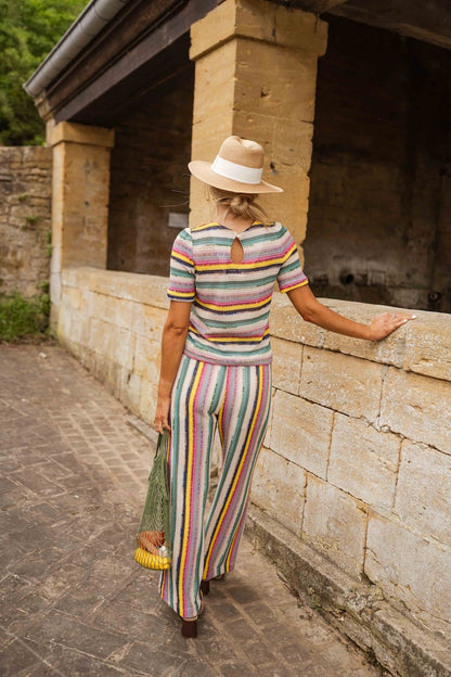 Striped Crochet Gauthier Pants