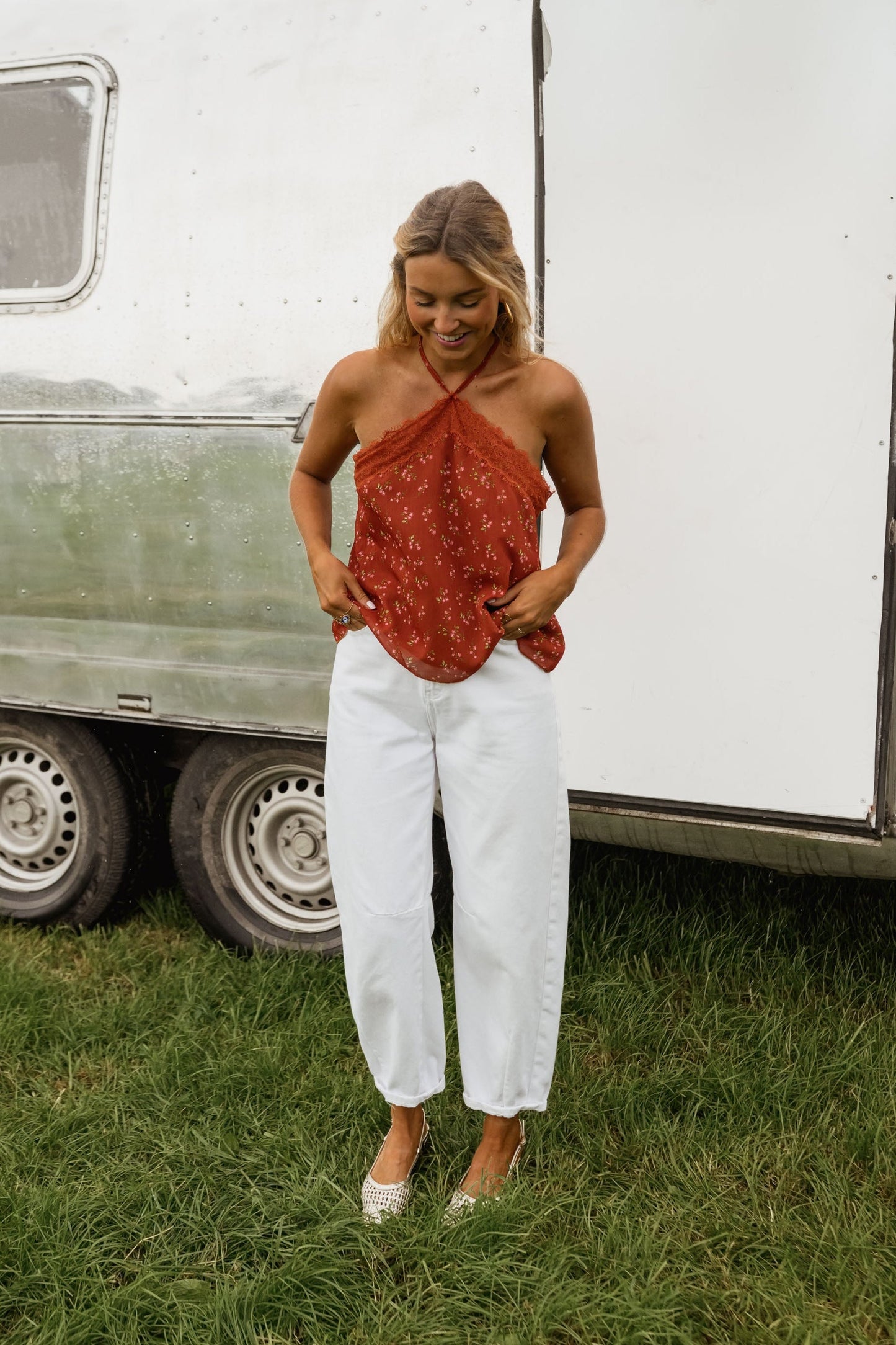 Terracotta Floral Ariane Top