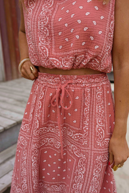 Terracotta Patterned Cesar Skirt