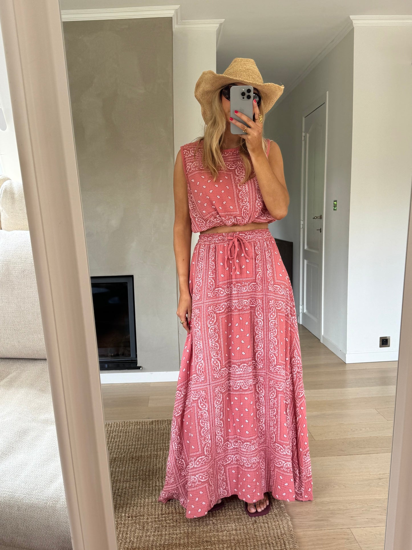 Terracotta Patterned Cesar Skirt