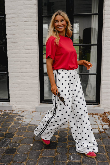 White Polka Dot Loosa Jogggers