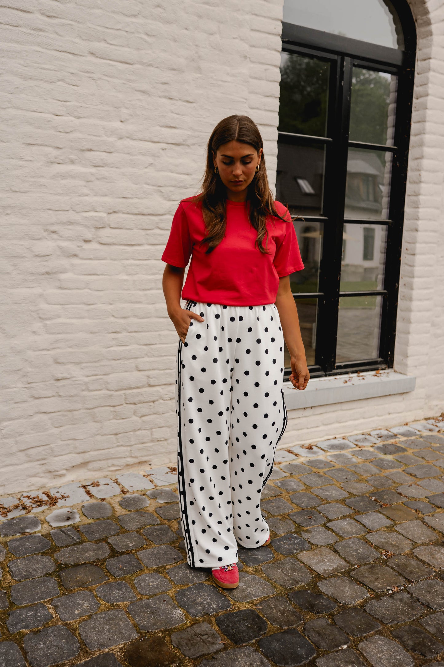 White Polka Dot Loosa Jogggers