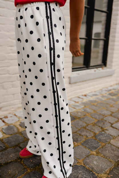 White Polka Dot Loosa Jogggers