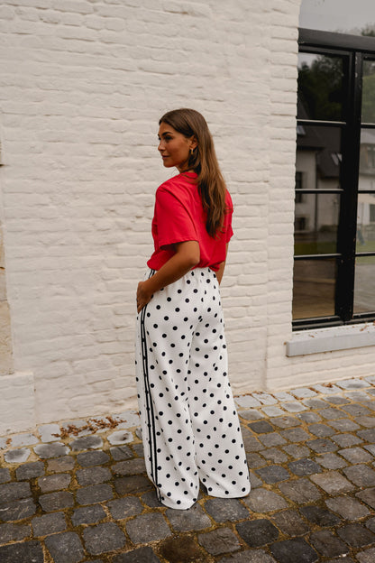 White Polka Dot Loosa Jogggers