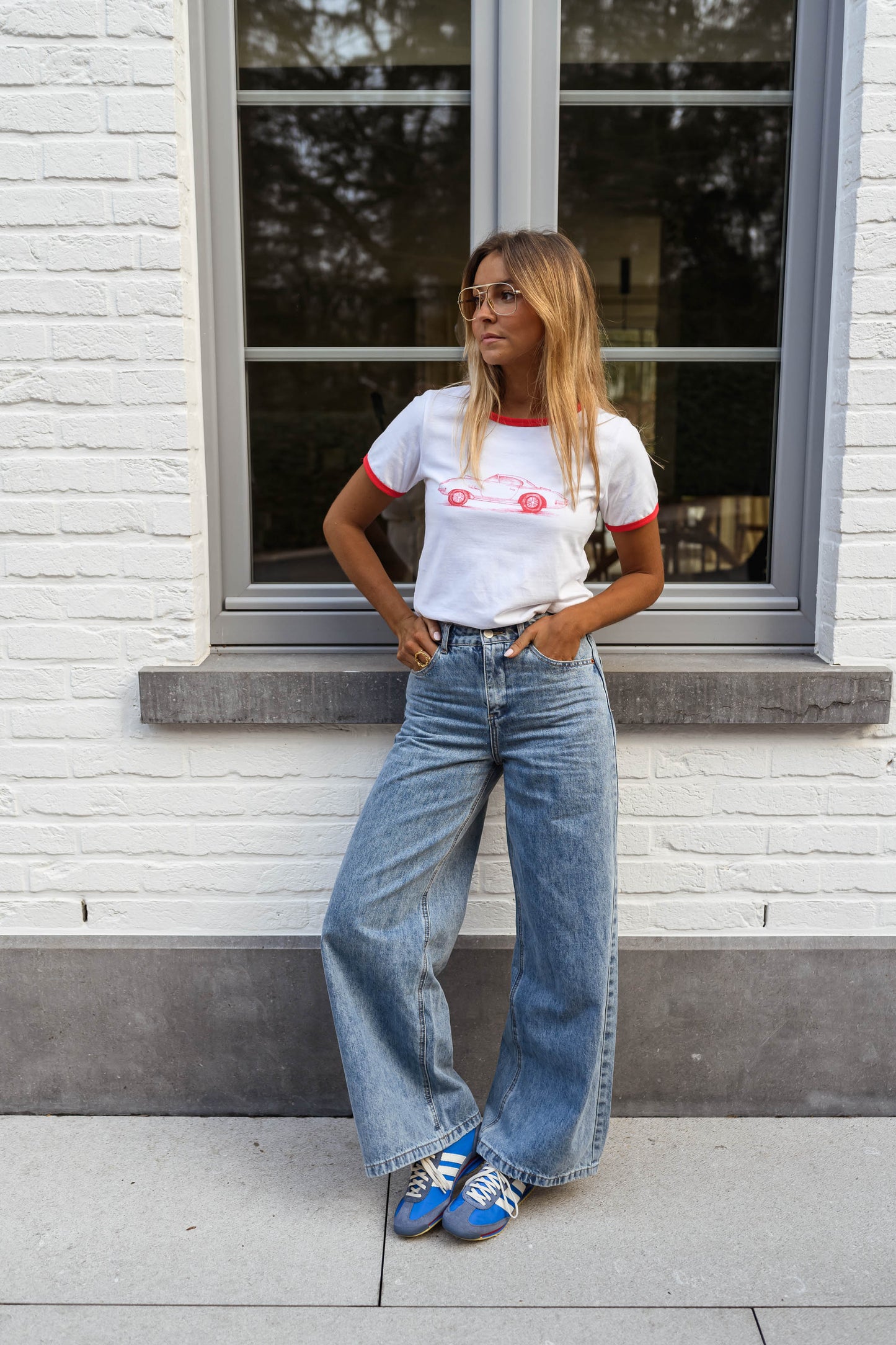 White and Red Cynthia T-Shirt