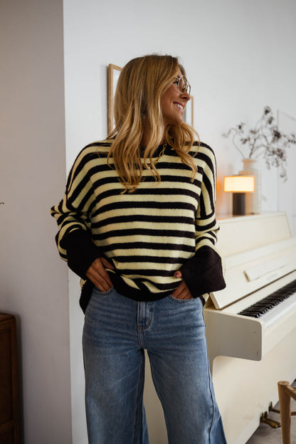 Yellow and Brown Emilie Sweater