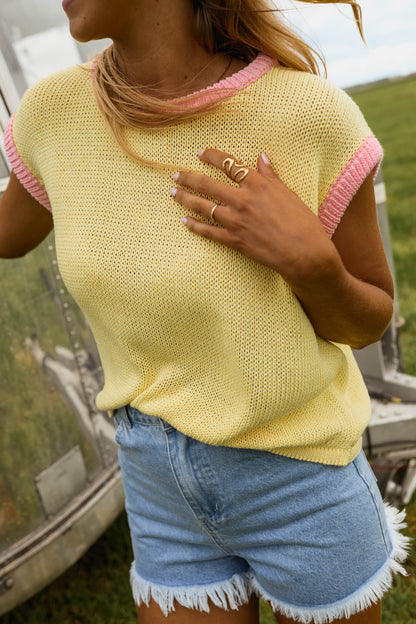 Yellow And Pink Kathia Sweater