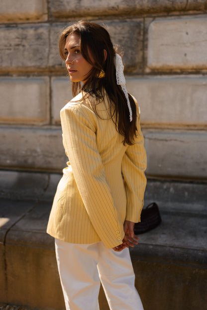 Yellow Striped Valentina Blazer