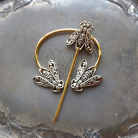 Filigree Honeybee Penannular Brooch-Notions-Jul Designs-Alpaca Direct