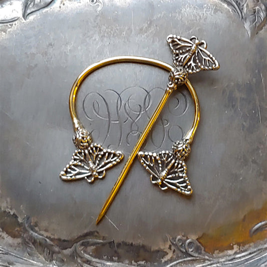 Filigree Monarch Butterfly Penannular Brooch-Notions-Jul Designs-Alpaca Direct