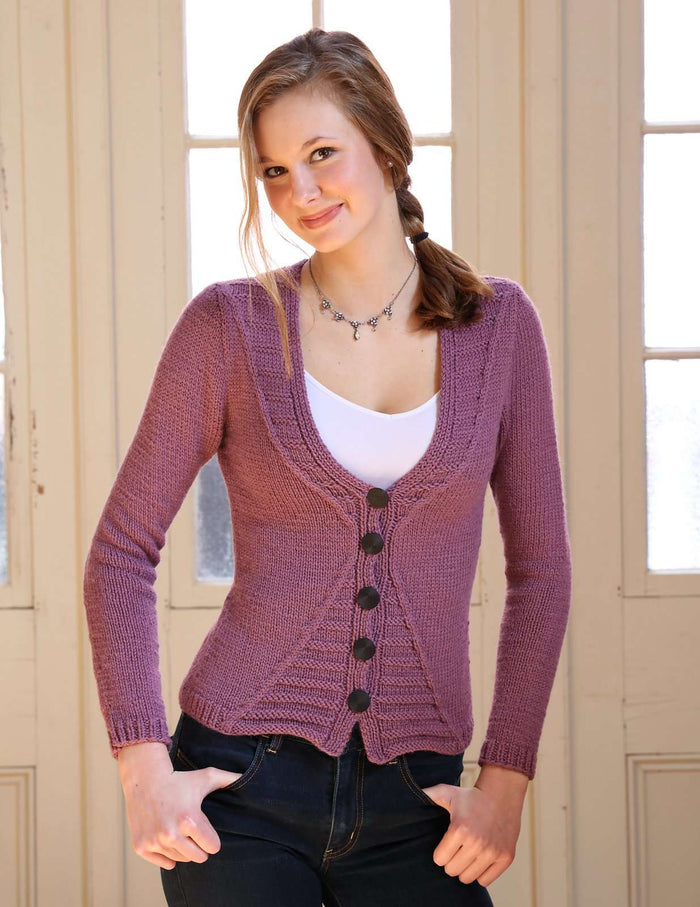 Horizontal Rib Cardigan by Vladimira Ilkovicova-Patterns-Plymouth Yarn-Alpaca Direct