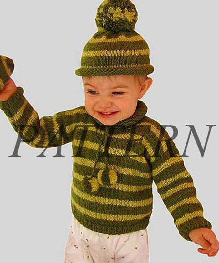 Misti Alpaca Baby Striped Pullover, Cap & Mittens Pattern-Patterns-Misti Alpaca-Alpaca Direct
