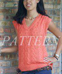 Misti Alpaca V-Neck Cabled Vest Pattern - Cotton & Silk-Patterns-Misti Alpaca-Alpaca Direct