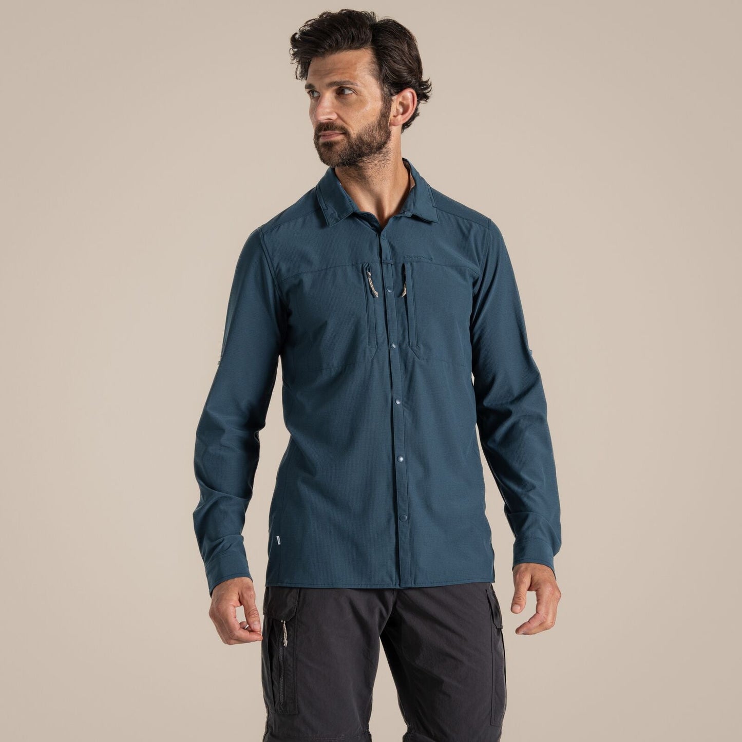 Craghoppers Mens NosiLife Pro V UPF Long Sleeve Shirt