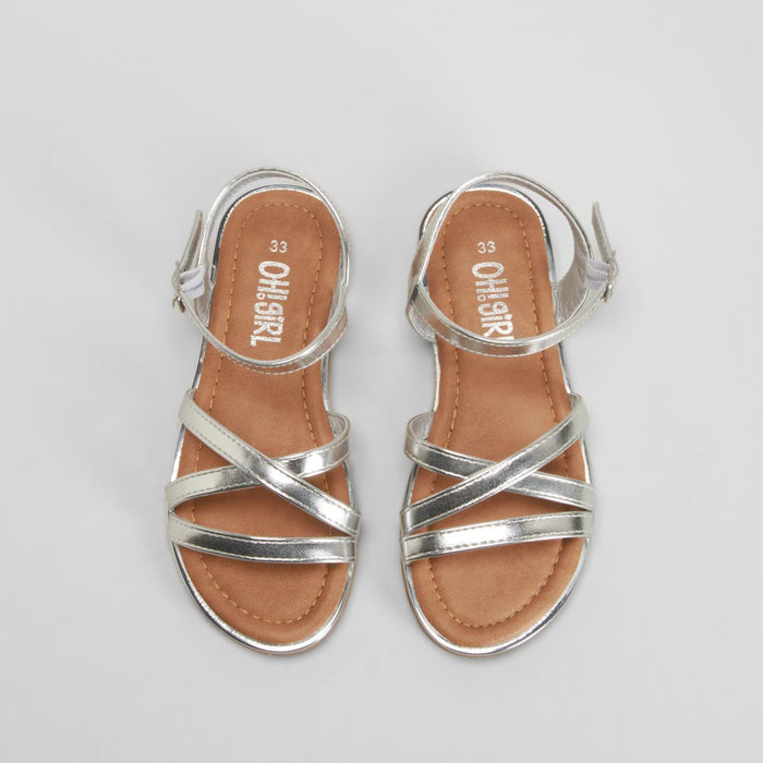 Sandalia abierta tiras beige OH GIRL!
