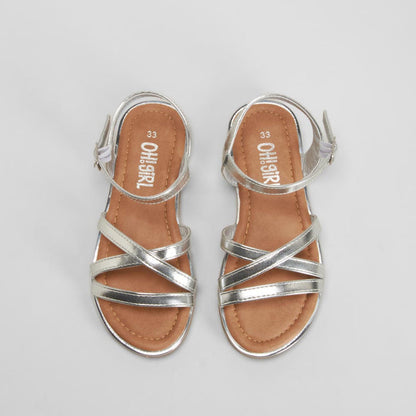 Sandalia abierta tiras beige OH GIRL!