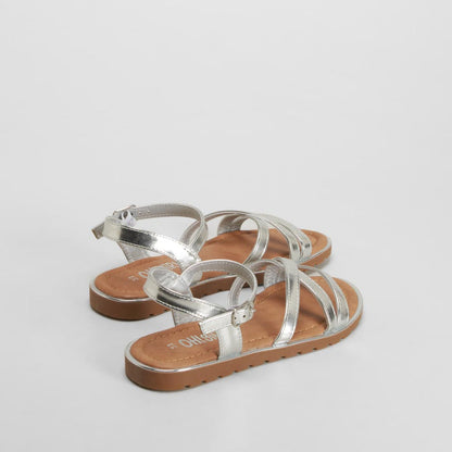 Sandalia abierta tiras beige OH GIRL!