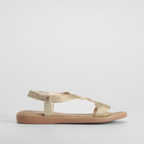 Sandalia hilos metal oro COMFEET