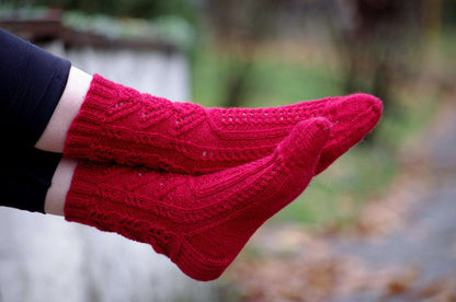 Scarlet Arches Socks by Meghan Jones *Pattern*-Patterns-Meghan Jones-Scarlet Arches-Alpaca Direct