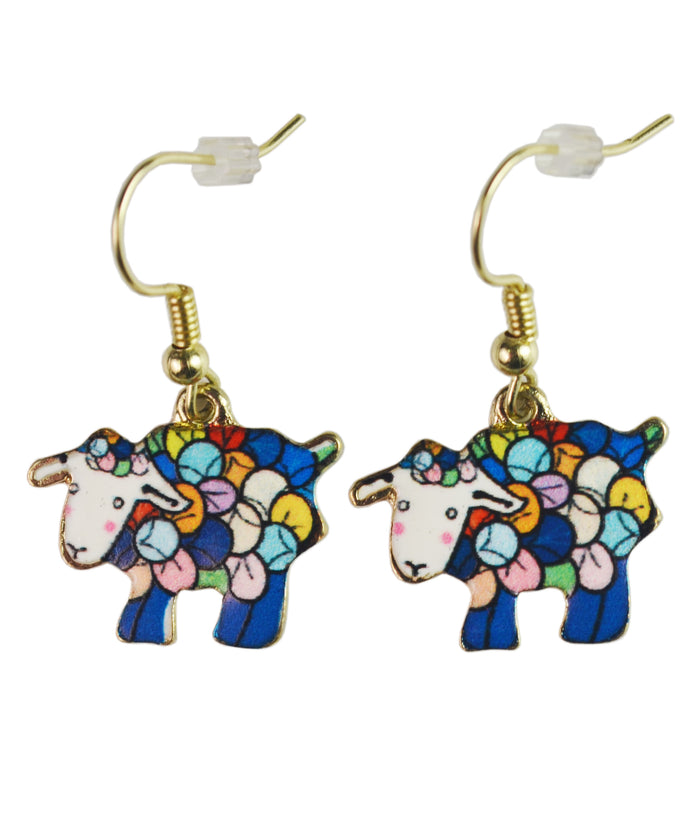 Shirley the Yarn Sheep Earrings-Jewelry-Alpaca Direct-Alpaca Direct