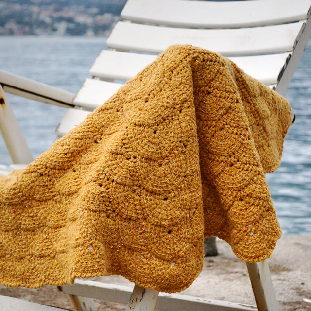 Tunisian Crochet Shell Blanket by Lena Fedotova-Patterns-Lena Fedotova-Alpaca Direct