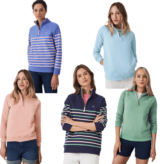 Crew Clothing Womens Cotton Blend Half Zip Sweatshirt