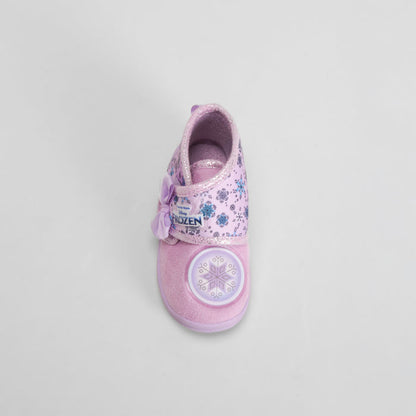 Zapatilla de casa bota con lazo morada FROZEN